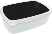 Broodtrommel Wit - Lunchbox Zwart - Effen kleur - Brooddoos 18x12x6 cm - Brood lunch box - Broodtrommels voor kinderen en volwassenen