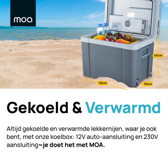 MOA Koelbox Elektrisch 12V en 230 volt - Coolbox - 40L - Frigobox - Grijs van MOA — afbeelding 4