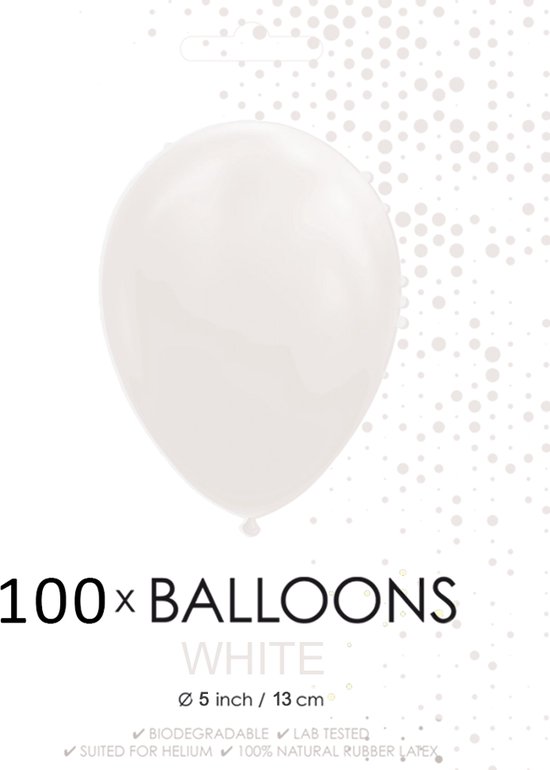 5 inch ballonnen wit 100 stuks. | bol.com