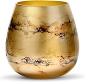 Terroso - Vaas Goud, Glas Marmer, Elegante, Hoogte 25 cm
