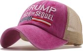 Cap - Pet - Humor - Verjaardag - Cadeau - President - Donald Trump - Cap - 2024 - Make America Great Again - Hoed - Republikein - Voor Mannen en Vrouwen - Verstelbare Cap - Baseball Cap - Roze (Met mesh)