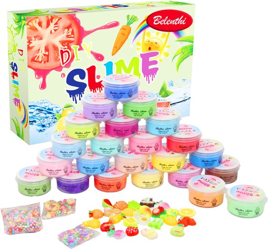 Kit de Slime Fluffy 4 Couleurs, DIY Putty Slime Jouets pour Enfants