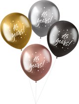 Folat - ballonnen Shimmer '16 Years!' Electrum 33 cm - 4 stuks