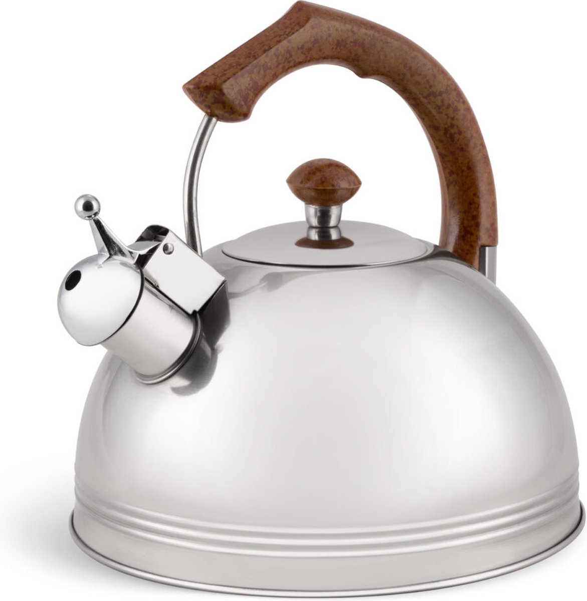 Edënbërg Classic Line - Luxe RVS Fluitketel - 3.5 liter - Bruin