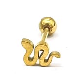 Piercing Oreille Serpent - Acier Inoxydable - 6 mm - Doré