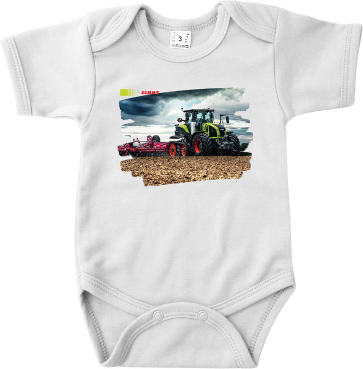 Romper met lichtgroene trekker - Wit - 68