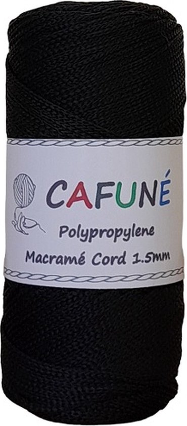 Cafuné Polypropyleen Macrame Koord- 1.5mm-Zwart- PP3 - Haken - Macrame - Tas  maken | bol