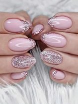 Faux Ongles Ballerine Rose (B24) - Lot De 24 Pièces Avec Colle - Neuf Sous Emballage