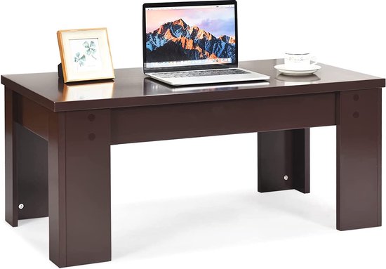 Converteerbaar Bureau Voor Thuiswerk GOPLUS Salontafel Met Hefplaat, Industriële Koffietafel Met Hefplaat Bureautafel Converteerbaar Bureau Voor Thuiswerk GOPLUS Salontafel Met Hefplaat, Industriële Koffietafel Met Hefplaat Bureautafel