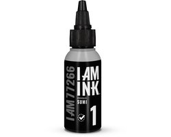 I AM INK Sumi #1 Greywash 50ml | Premium Professionele Tattoo Inkt | Reach & Vegan | Stick en Poke | Handpoke Tatoeage Inkt | Tattoo set | PMU | Permanente Make-up | Geschikt voor Machine Cartridges & Needles | Liner | Shader