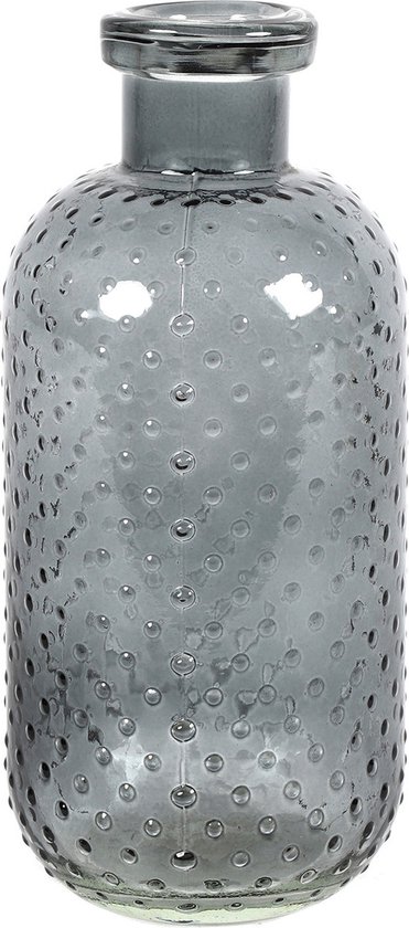 Countryfield Bloemenvaas Cactus Dots - donkergrijs transparant - glas - D11 x H24 cm