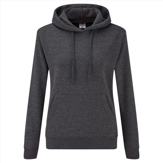 Fruit of the Loom - Lady-Fit Classic Hoodie - Donkergrijs - M