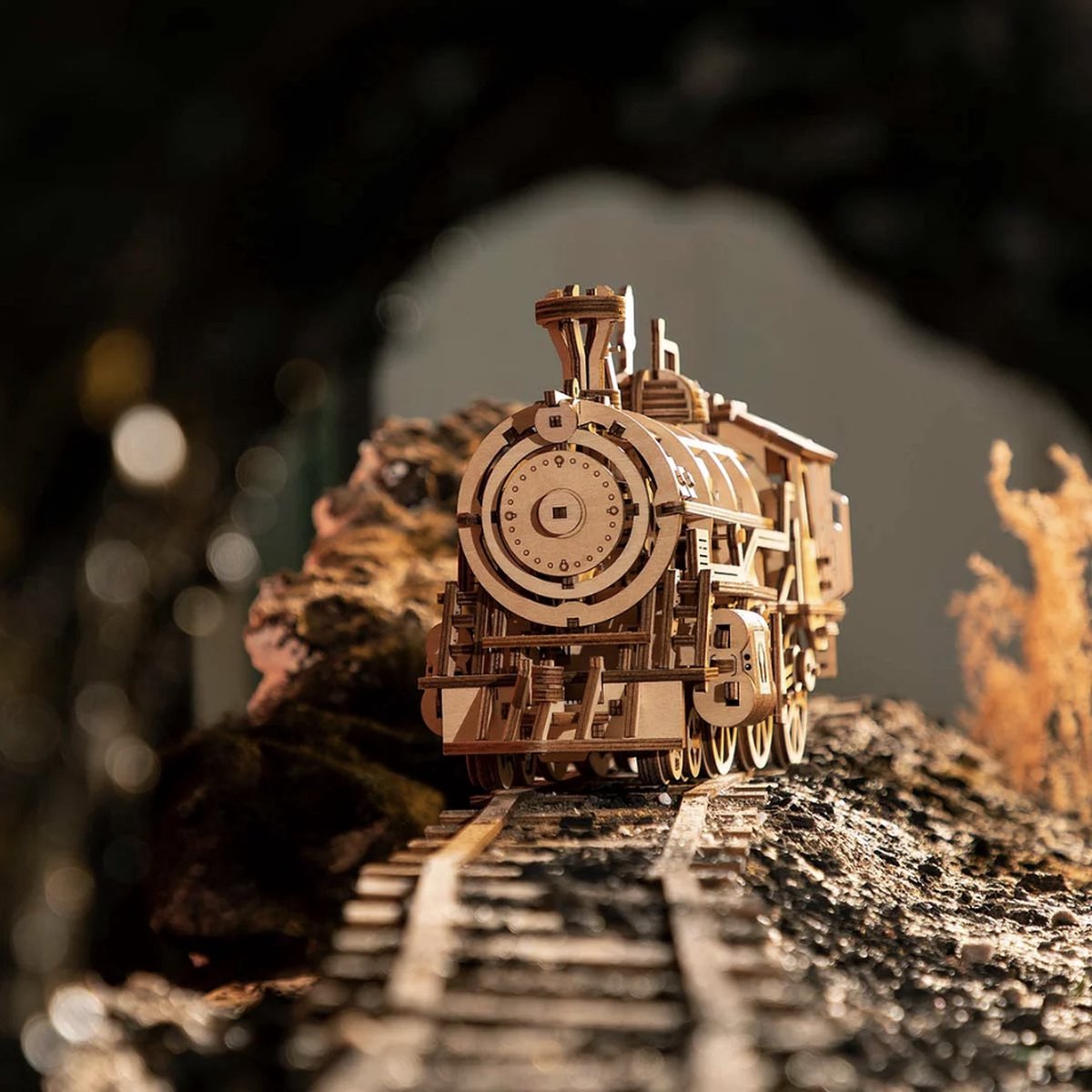 Robotime - Locomotief - Trein - Stoomtrein - Houten modelbouw - Modelbouw - DIY - Hout 3D puzzel - Tieners - Volwassenen — afbeelding 5