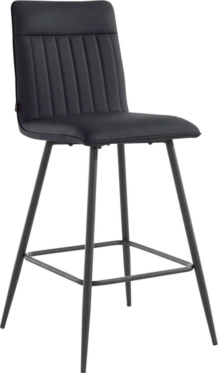 Notio Living Zeta-Barkruk - Set van 2 - Zwart PU