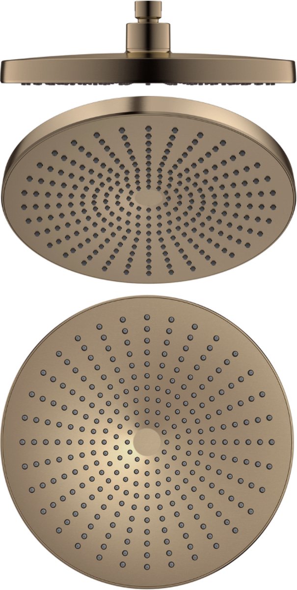 Owen & Finch Douchekop 250 mm – ABS Kunstof – Geborsteld Satijn Brons – PVD Afwerking – Universele Aansluiting