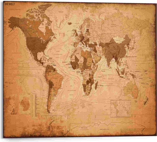 Schilderij Wereldkaart 40x50 cm