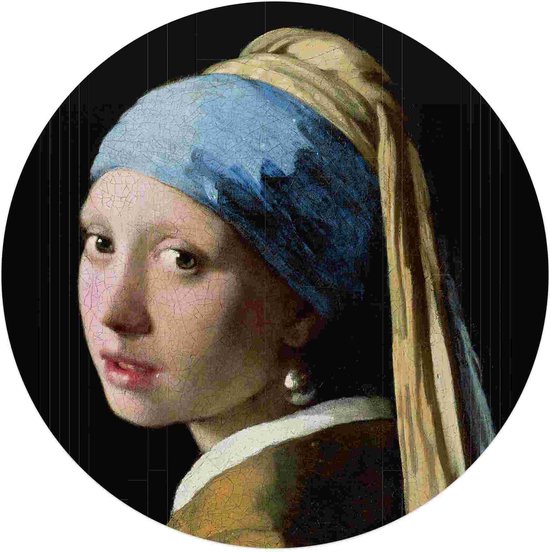 Plexiglasschilderij Vermeer Meisje met de parel Ø 70 cm