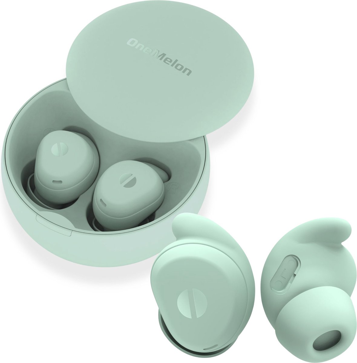 OneMelon Drops - draadloze oordopjes - kleine oordopjes - bluetooth 5.3 oortjes o.a. voor slapen - ANC en Transparency mode - ENC microfoon - touch bediening - usb-c - draadloos opladen - slaapoordopjes - sleep mode