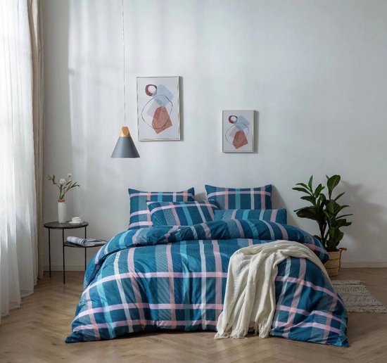 Dekbedovertrek 240 x 220cm Micropercal Famous Blue
