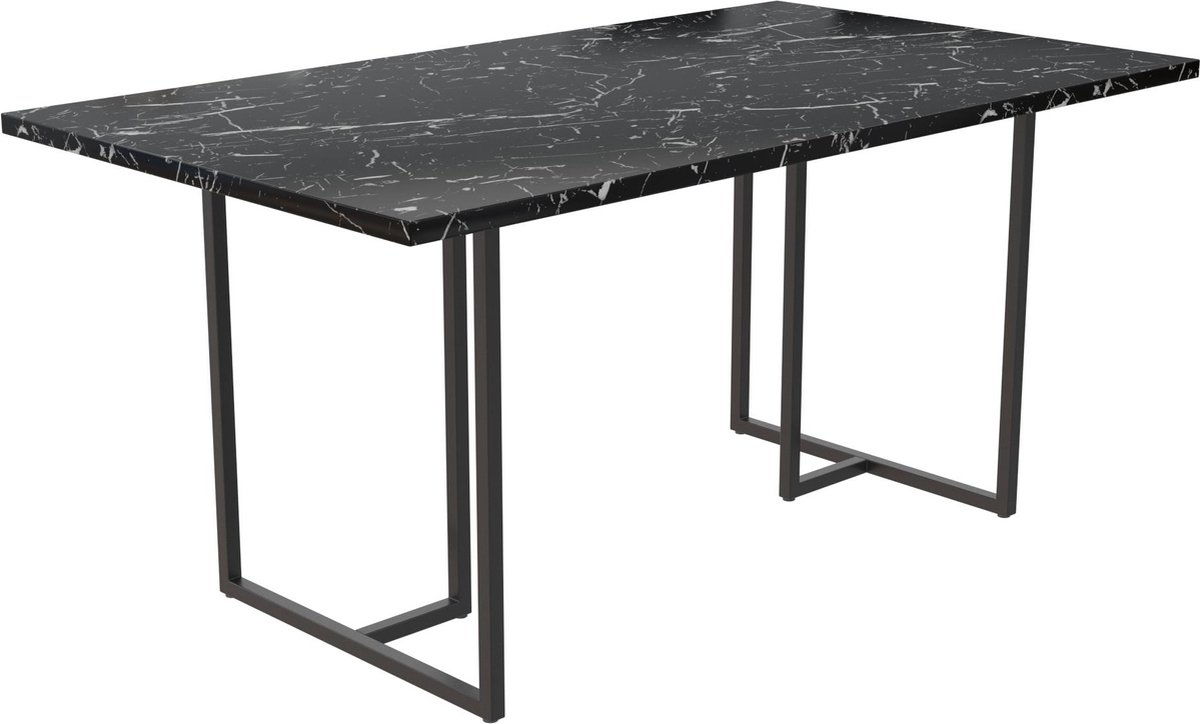 Notio Living-Astor-Eettafel - Zwart Marmerlook