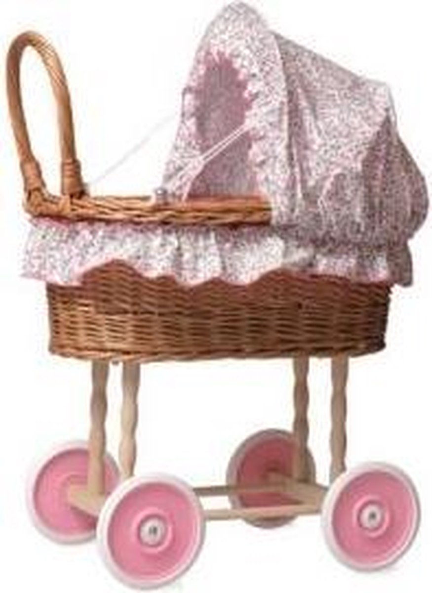 Egmont Toys Egmont Toys Poppenwagen in Riet met Bloemenbekleding