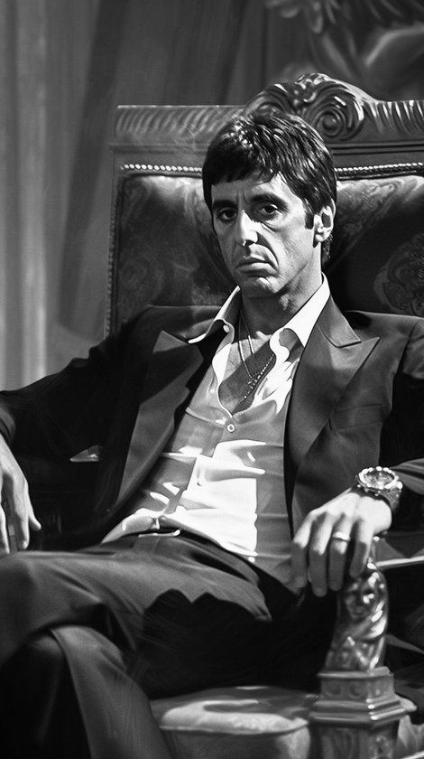 Film Poster - Scarface - Al Pacino Poster - Zwart Wit Poster - 61x91 - Abstract Poster - Geschikt om in te lijsten