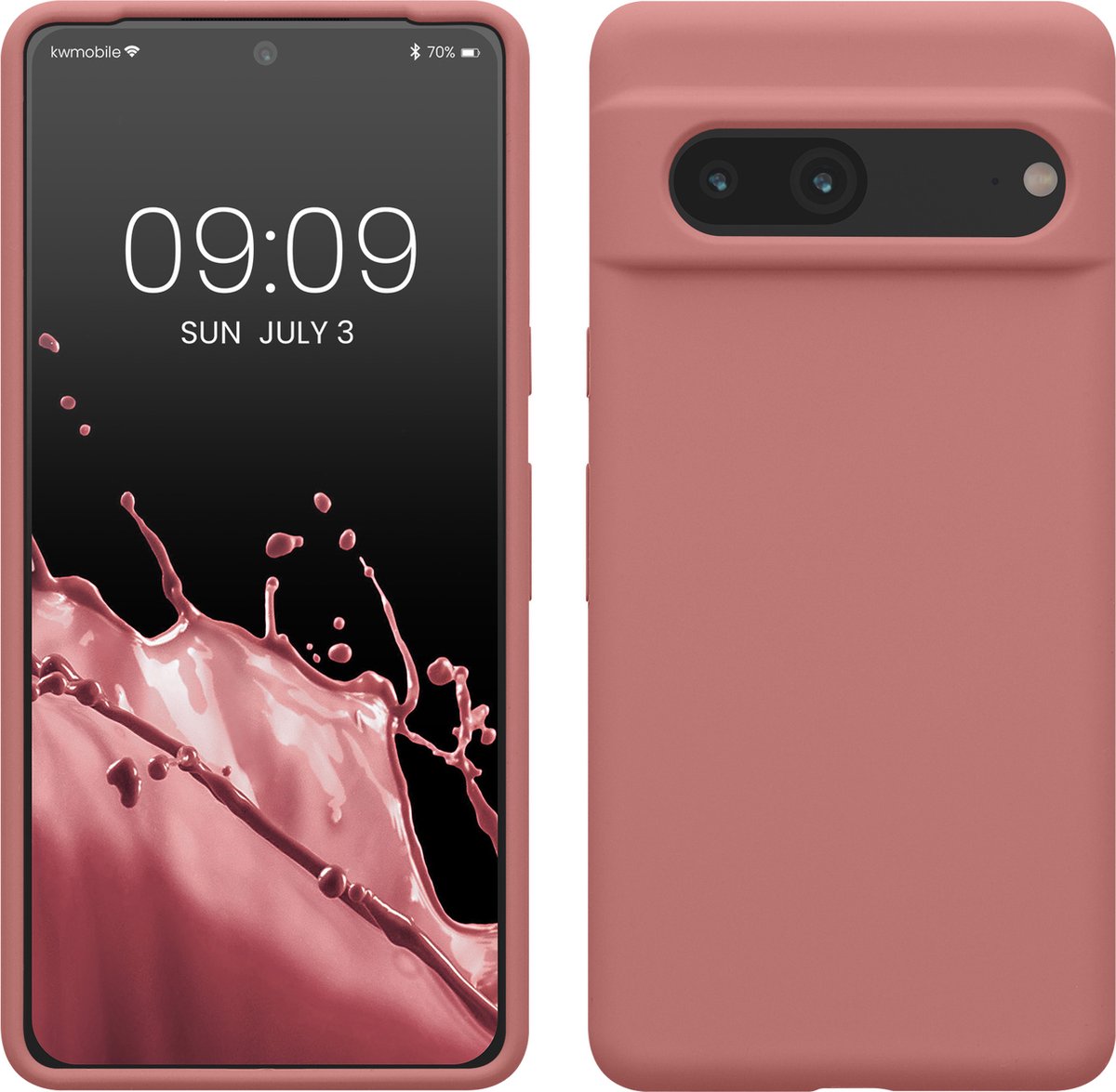 kwmobile telefoonhoesje geschikt voor Google Pixel 7 - Hoesje met siliconen coating - Smartphone case in winter roze