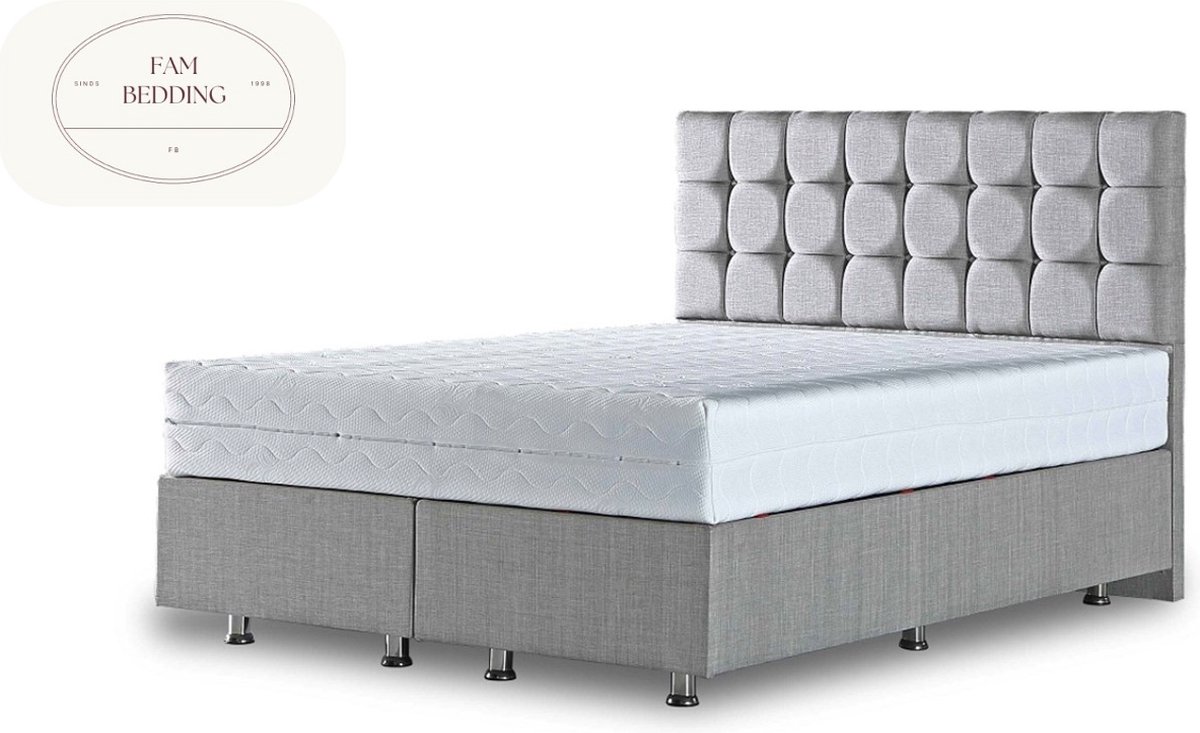 2 Persoons Opberg Boxspring Avec Grijs 180x200