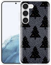 Cazy Hoesje geschikt voor Samsung Galaxy S23 Snowy Christmas Tree