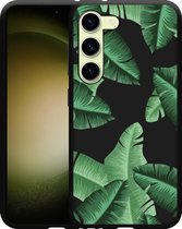 Cazy Hoesje Zwart geschikt voor Samsung Galaxy S23 Palm Leaves