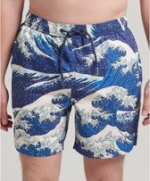 SUPERDRY Vintage Hawaiian Zwemshorts Heren - Great Wave Blue Print - M