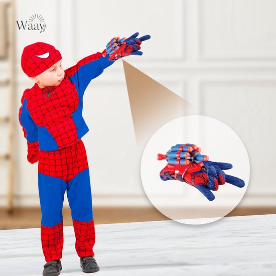 Towwoo Spider Web Shooter, launcher handschoen Spider Cosplay handschoen 3 m Launcher pols speelgoed set elektrische automatische kabelwikkeling (lichtend