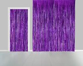 Rideau métallisé 2,4 mètres x 1 mètre violet - IGNIFUGE - fête à thème festival mariage gala disco décoration murale paillettes et glamour