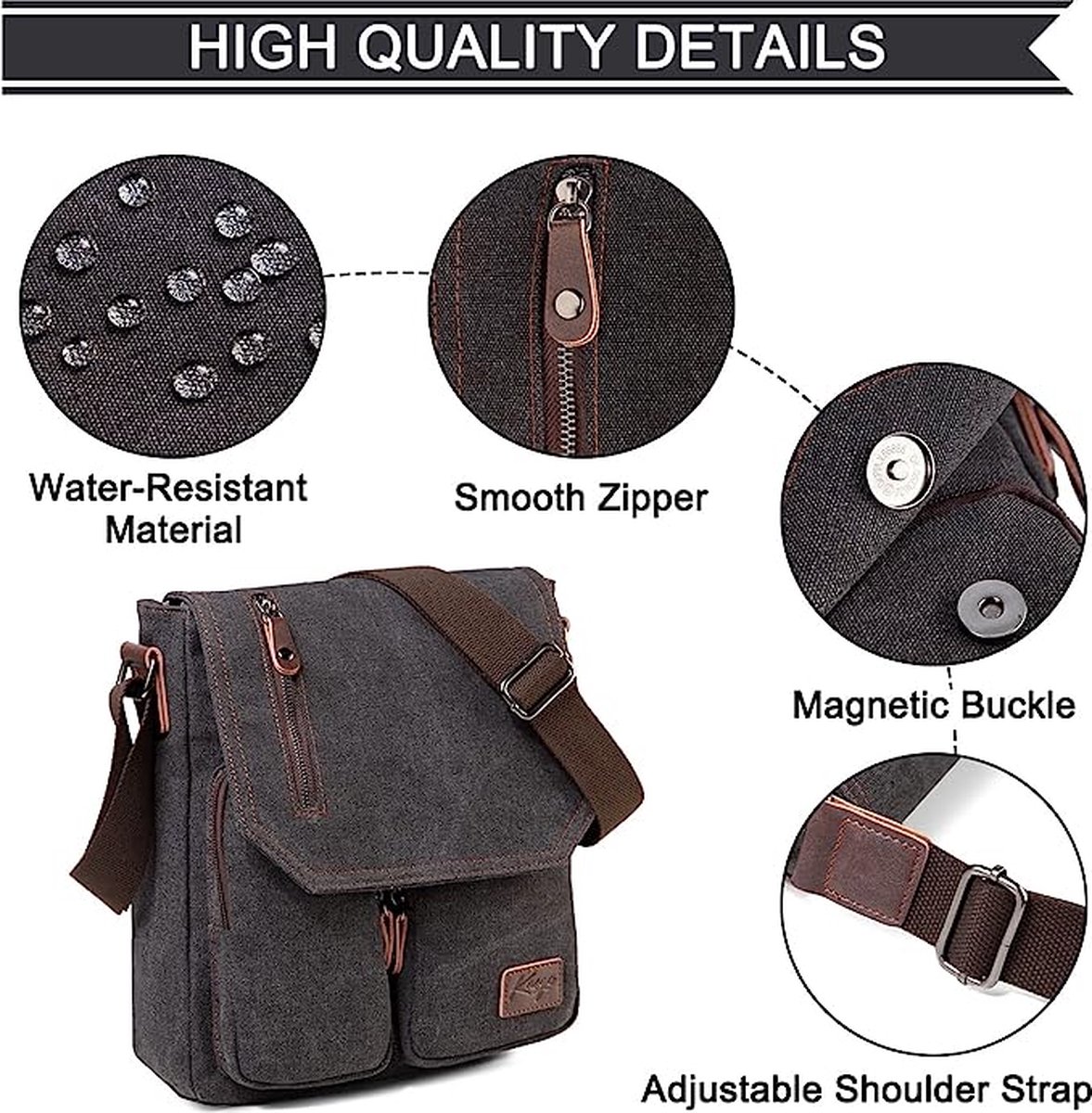 Laptop Rugzak voor Heren Dames, Kasgo Waterbestendige 17 inch Vintage