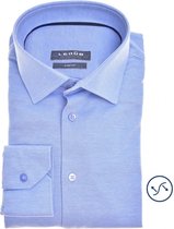 Ledub slim fit overhemd - middenblauw - Strijkvriendelijk - Boordmaat: 39