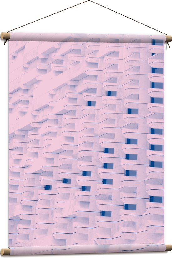 Textielposter - Gebouw - Muur - wit - 60x80 cm Foto op Textiel