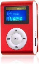 Mini clip MP3 speler FM radio met display Rood en 