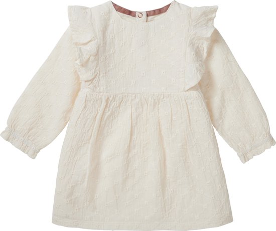 Noppies Girls dress Venus long sleeve Meisjes Jurk - Butter Cream - Maat 92