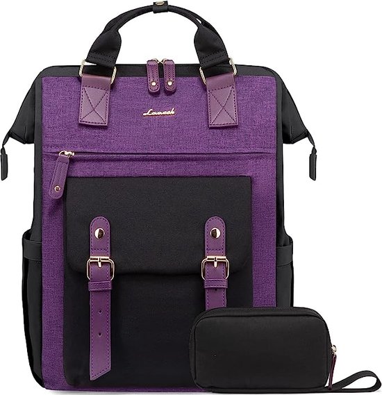KONO Laptoprugzak voor dames, licht, 15,6 inch, zakelijke rugzak