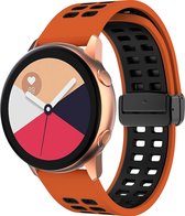 Mobigear Two Tone - Fermoir à pince pour bracelet de montre intelligente en Siliconen flexible - 20 mm - Zwart / Oranje