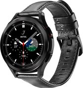 Dux Ducis Premium - Watch bandje geschikt voor Samsung Galaxy Watch 4 Classic (46mm) Bandje Gespsluiting - Zwart