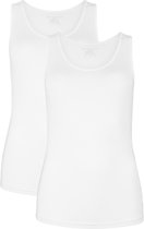 Comfortabel & Zijdezacht Bamboo Basics Anna - Bamboe Singlet (Multipack 2 stuks) Dames - Long Fit - Wit - XXL