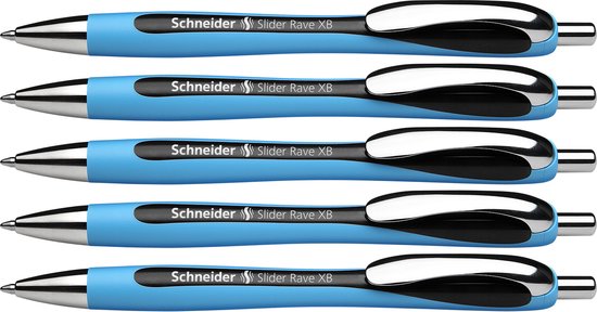 Schneider balpen - Slider Rave - XB - 1,4mm - zwart - 5 stuks - S-132501-5