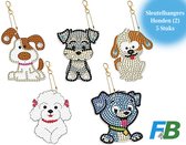 F4B Honden (2) Sleutelhanger Diamond Painting | Dubbelzijdig | 5 Stuks | Hond | Dieren | Pakket Volwassenen | Accessoires | Pakket Volledig