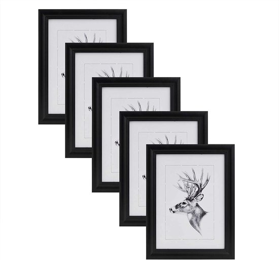 VUVUZULA Fotolijst, 20 x 30 cm, eiken, set van 3 fotolijsten, houten lijst, natuurlijke lijst met posterlijst