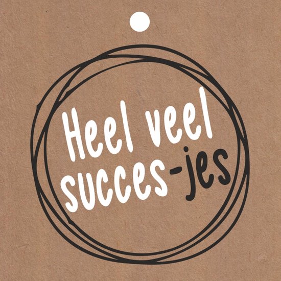 Cartes de Fleurs de Luxe - Cartes de vœux - Carte Cadeau - Marron - Bonne Succes - 7x7cm - 20 Pièces - Avec Perçage