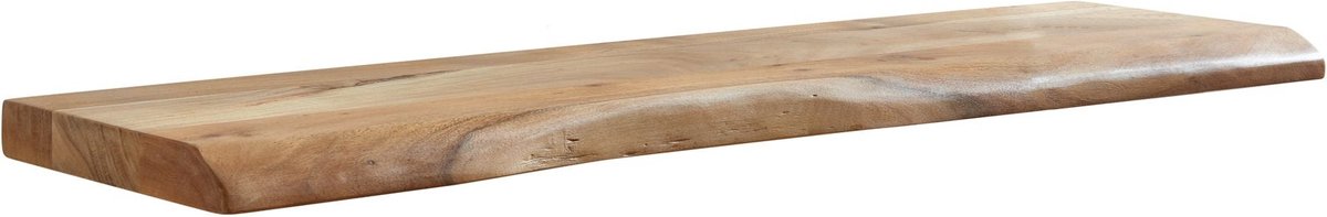 Wandplank - Massief Acaciahout met Boomrand - Design Zwevende Plank - Wandplank van natuurlijk hout - Hangplank in landelijke stijl - 100 cm