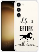 Cazy Hoesje geschikt voor Samsung Galaxy S23+ Life is Better with Horses