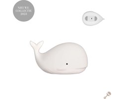 Rammelaar&Co Nachtlampje Walvis - Led 7 RGB en Warm Wit - USB Oplaadbaar - Wit - Nachtlampje Kinderen