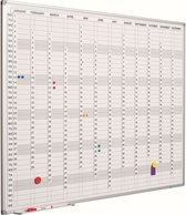 Whiteboard Deluxe - 90x120cm - Planning - Acier émaillé - Agenda hebdomadaire - Agenda mensuel - Agenda annuel - Magnétique - Wit - Anglais